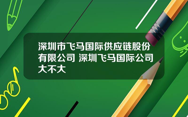 深圳市飞马国际供应链股份有限公司 深圳飞马国际公司大不大